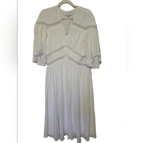 Reiss Delphine Women's Ladies White A Line Resort Dress Size 10 - Picture 3 of 8